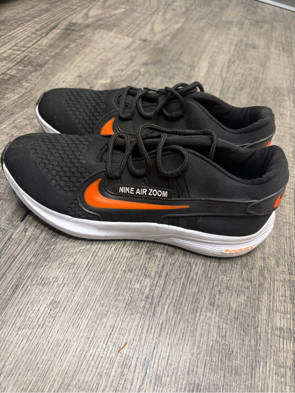 Nike Air Zoom Men's Sneakers in Black with Orange Swoosh